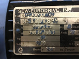 Sew Eurodrive .75 HP DFT80K4BMEF Gear Motor 230/460 Volts 11.46:1 Ratio W/ Brake
