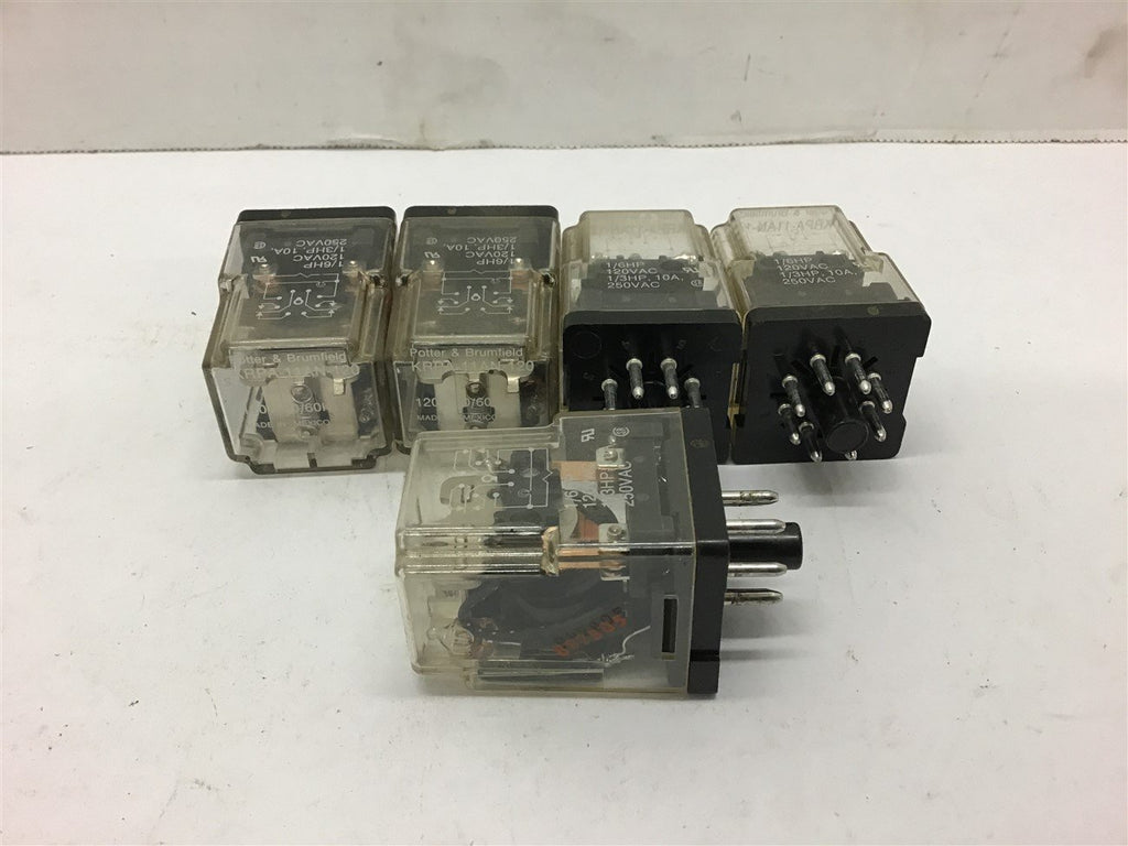 Potter & Brumfield KRPA-11AN-120 120V 50/60Hz Relay Lot of 5