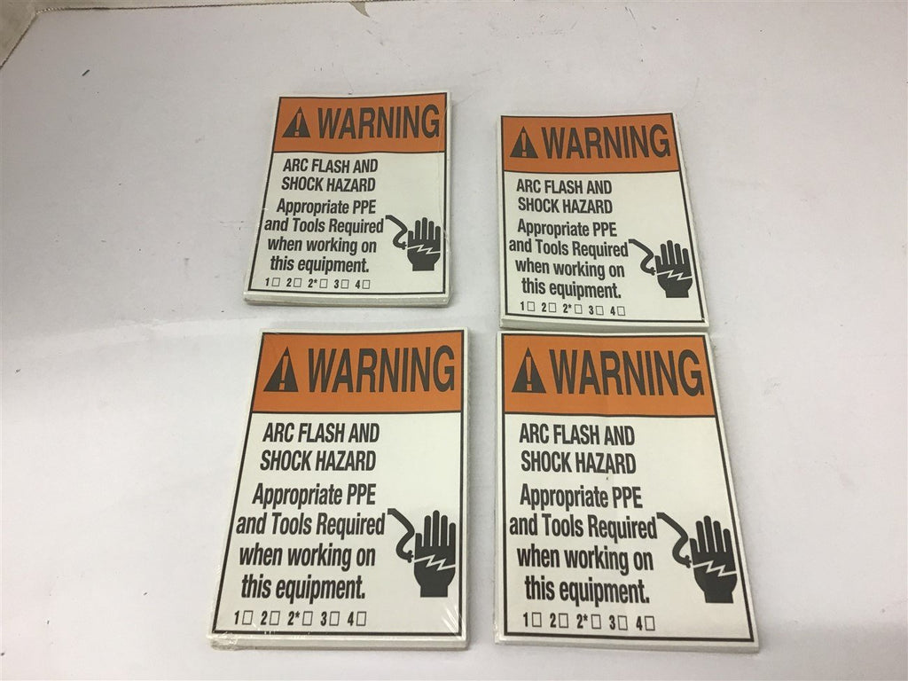 Safety Labels Arc Flash Warning Lot Of 4