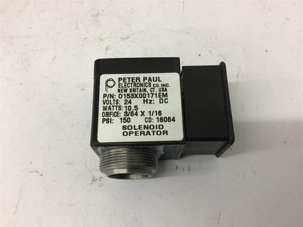 Peter Paul 0153X00171EM Solenoid 24 Volts DC 1.5 Watts