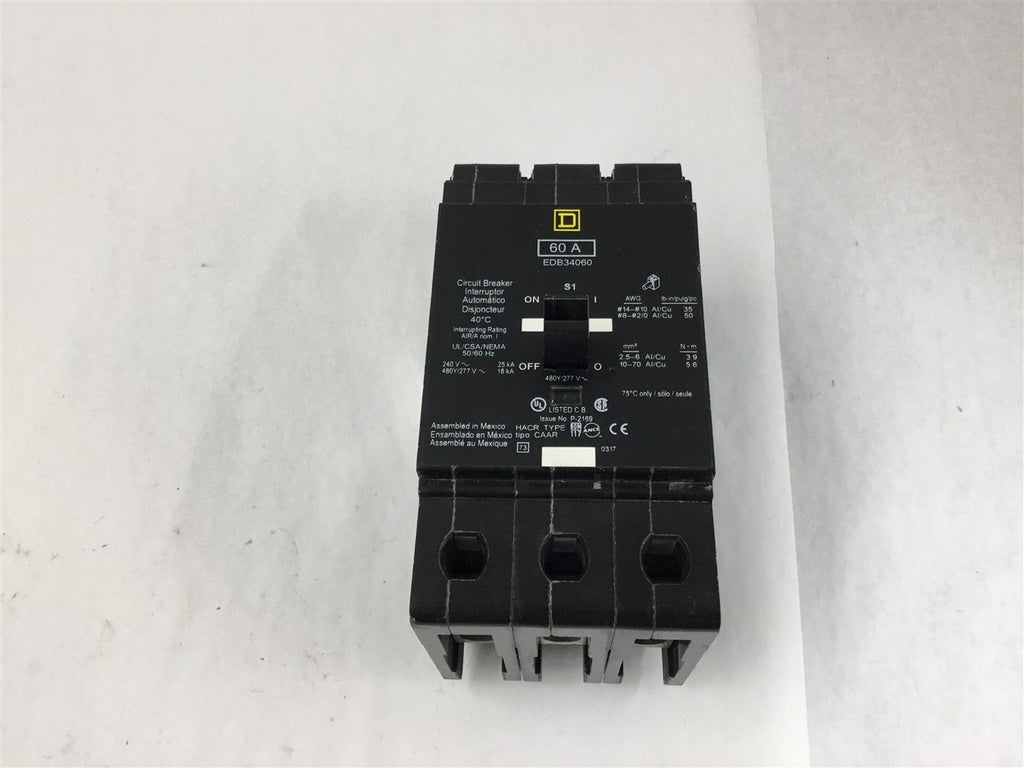 Square D EDB34060 60 Amp Circuit Breaker