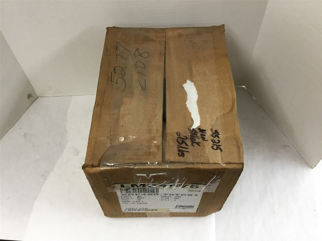 Lincoln LM24076 3/4 HP AC Motor 230/460 volts 1800 Rpm 56C Frame