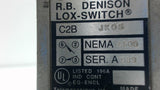 R.B. DENISON LOX SWITCH - C2B JK05 - NEMA A600 - SER. A 989 - USED
