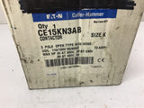 Eaton CE15KN3AB Contactor, 3 Pole, 110/120 Coil Voltages, 73 Amp