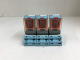 Releco C2-A20 Relay with Bases Lot of 3