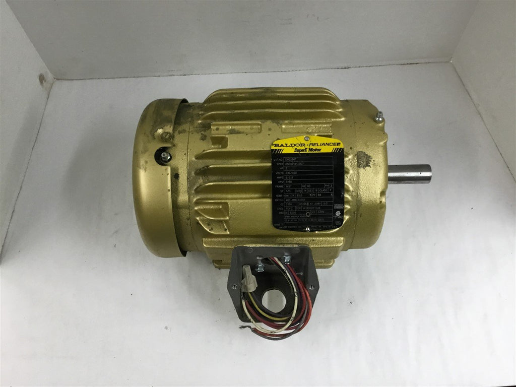 Baldor EM3586T Motor 2HP 3490 RPM 145T Frame 230/460V TEFC Enclosure