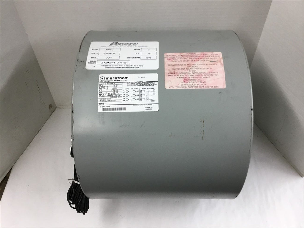 Patterson HVTC w/ Marathon 10280 3/4 HP AC Motor 230/460 volts