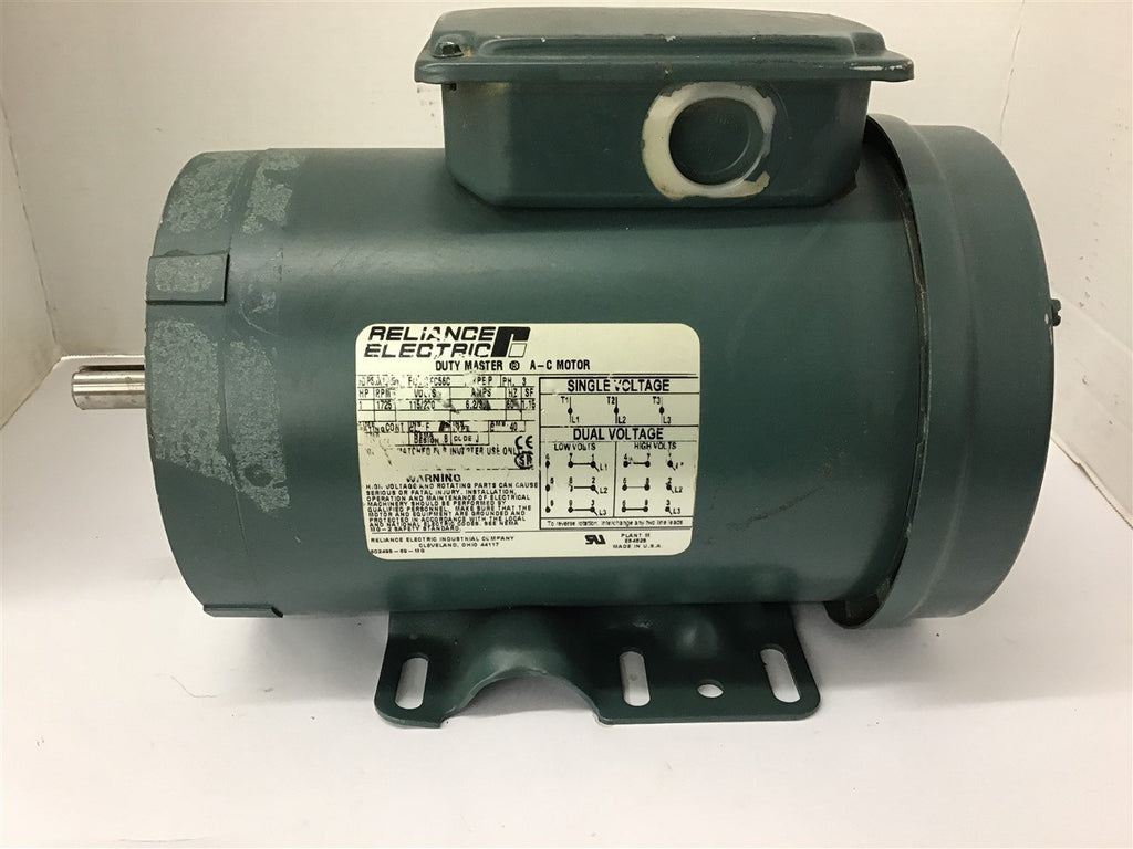 Reliance 1 HP AC Motor 115/220 volts 1800 Rpm 4p 3 Phase 56C Frame