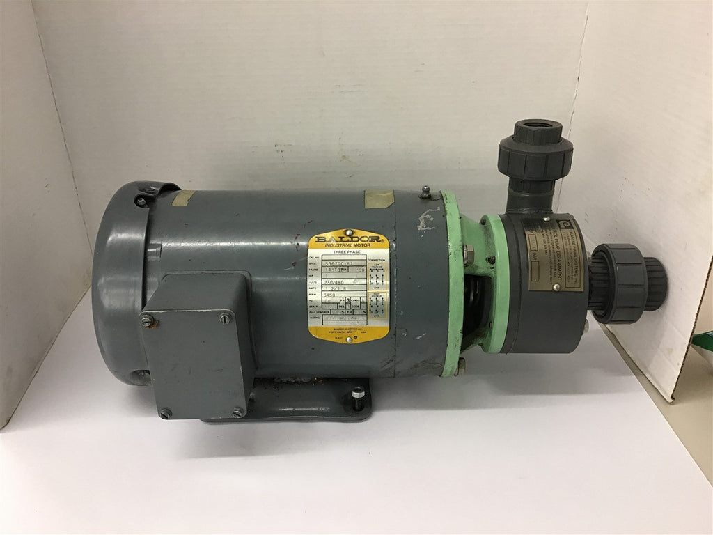 Baldor 35E00-81 1Hp Motor 230/460 V 3600 Rpm w/ Chemtrol Pump CP3021