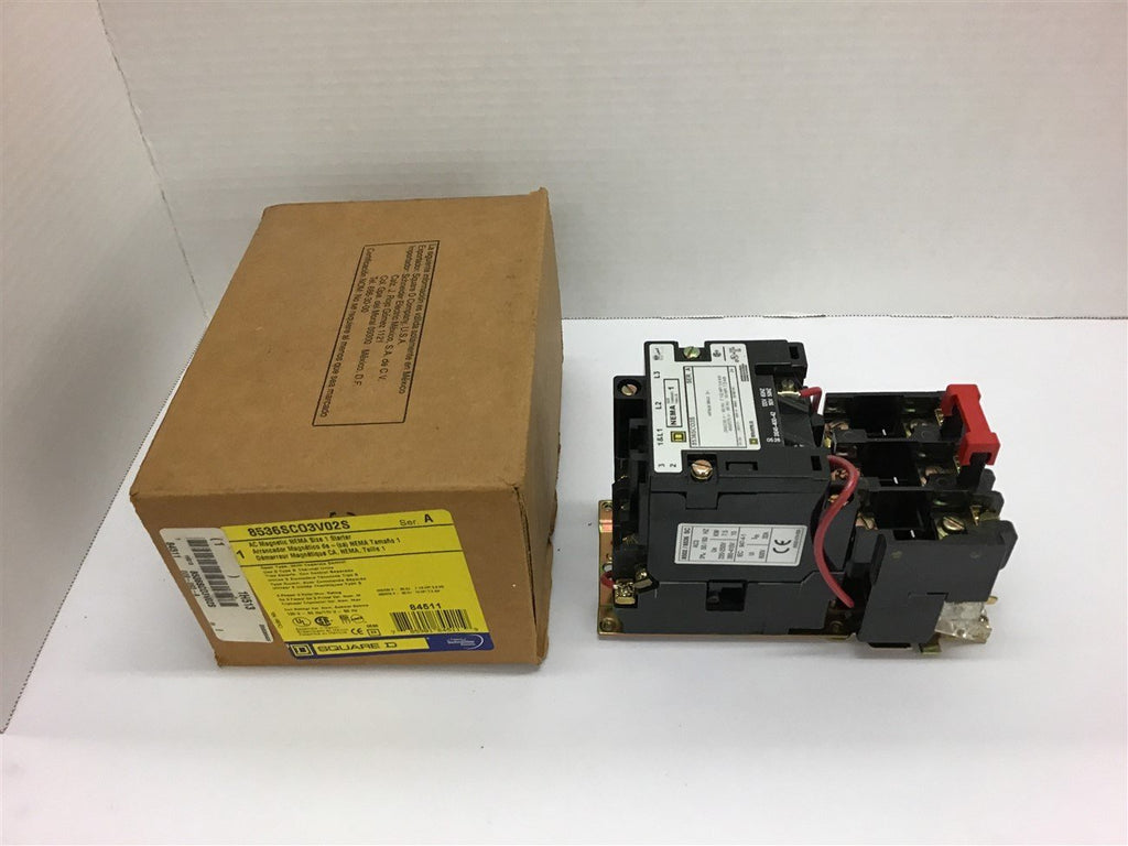 Square D 8536SCO3V02S AC Magnetic NEMA Size 1 Starter 120V Coil