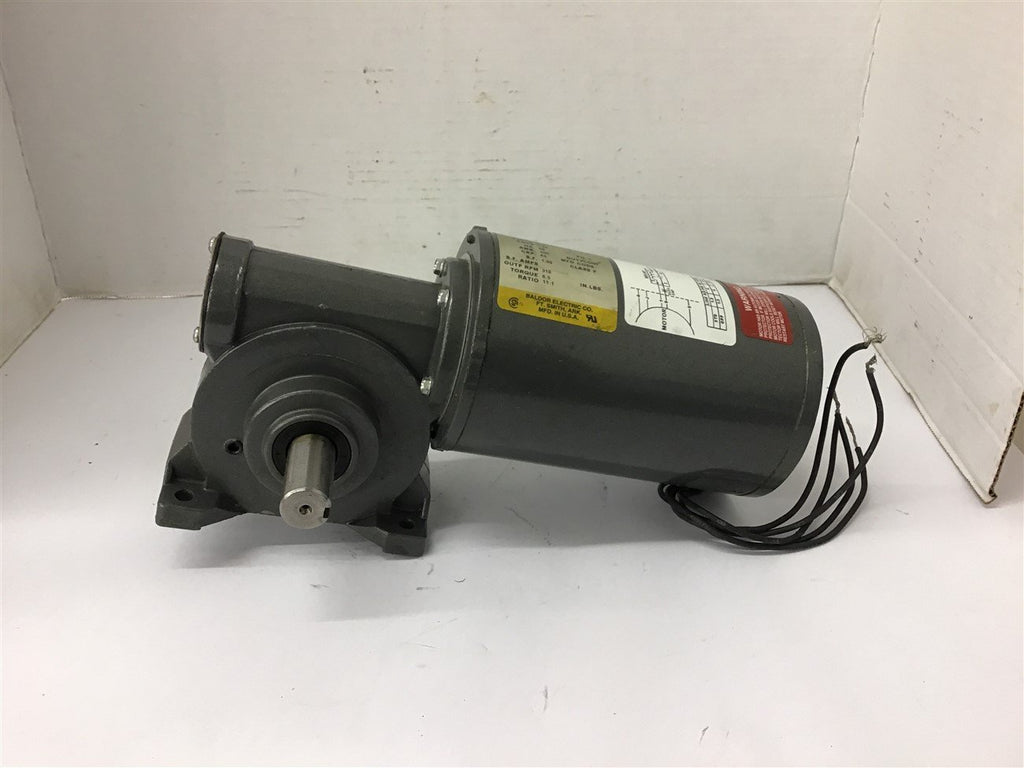 Baldor .1 Hp Gear Motor 115 volts Single Phase 11:1 Ratio