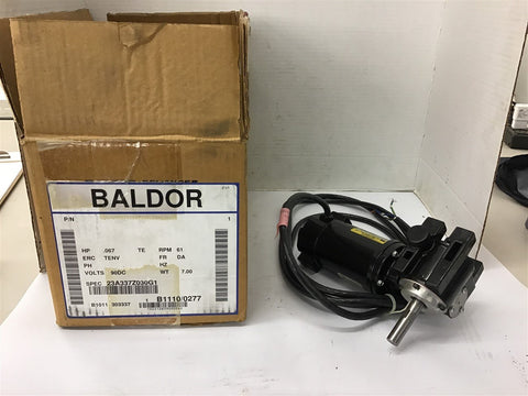 Baldor 23A337Z030G1 .067 HP DC Gear Motor 90 volts 61 RPM 43.5:1 Ratio