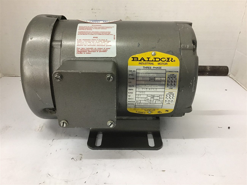 Baldor M3541 .75 AC Motor 208-230/460 Volts 3450 Rpm 56 Frame