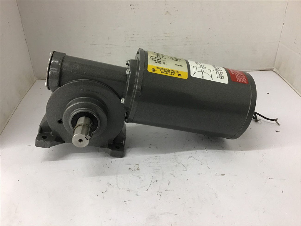 Baldor 25E085W103G1 .1 HP AC Gear Motor 115 Volts single Phase 310 Rpm 11:1