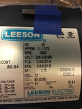 Leeson C6T34FK1F AC Motor, 1 HP, 3450 RPM, 208-230/460 VAC, 3 Phase, 56C Frame