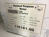 Leeson C6T34FK1F AC Motor, 1 HP, 3450 RPM, 208-230/460 VAC, 3 Phase, 56C Frame