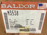 Baldor M3538 AC Motor 1/2 HP 1725 RPM 4 Pole 230/460 VAC 56 Frame 3 Phase