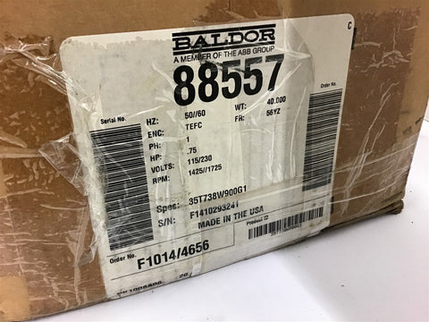 Baldor .75 HP AC Motor 115/230 volts 1800 Rpm 56YZ Frame