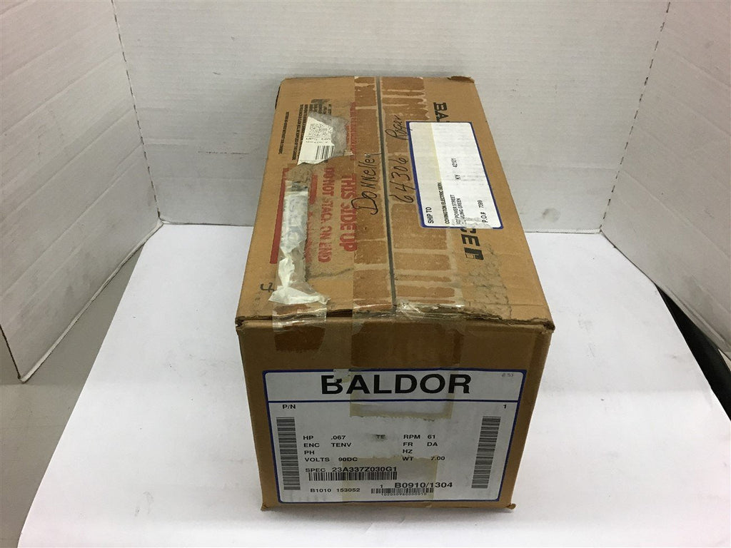 Baldor 23A337Z030G1 0.67 HP DC Motor 90 Volts 61 Rpm