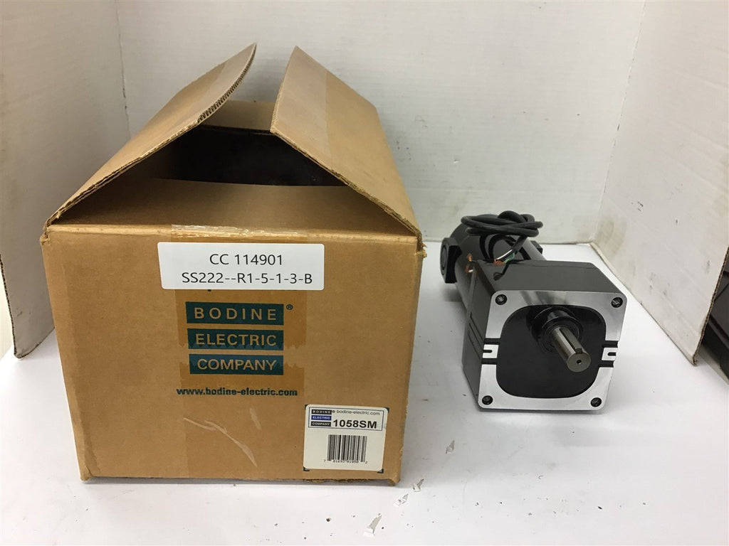 Bodine 1058SM Gearmotor 1/8 / 1/4 HP 83/123 RPM 20.4:1 Ratio 90/130V 1.3/1.7A
