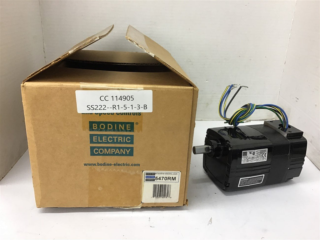 Bodine 5470RM Gearmotor 1/30 HP 285 RPM 6:1 Ratio 115V 0.45 Amps
