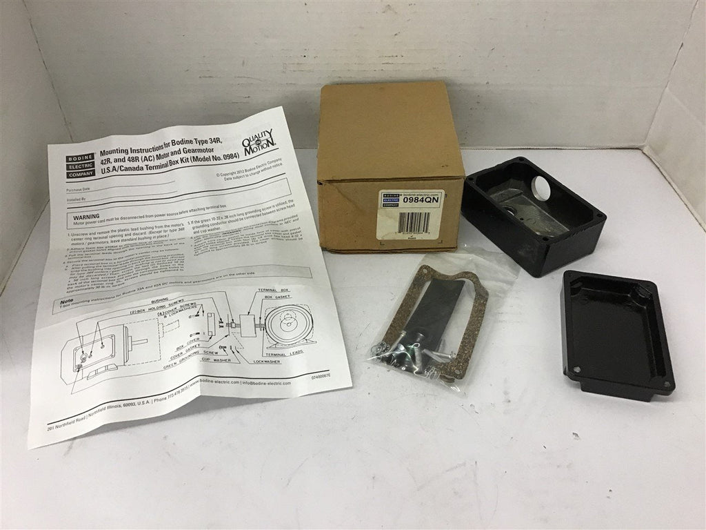 Bodine Electric Model No. 984QN Terminal Box Kit