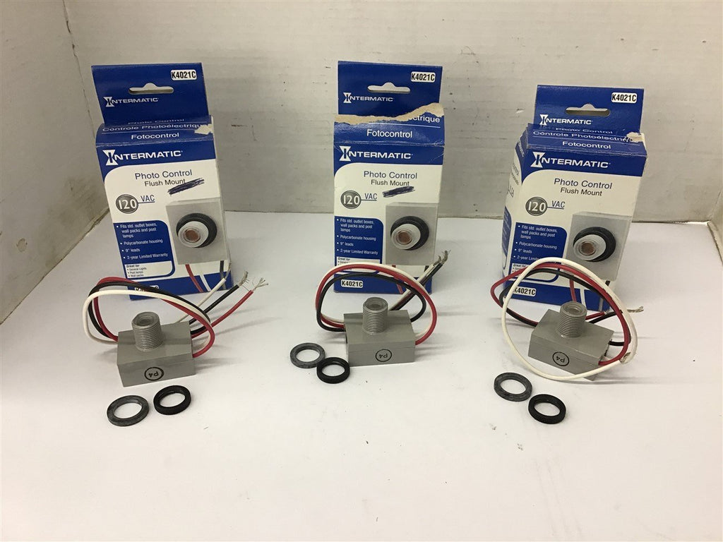 Intermatic K4021C Photo Control Flush Mount 120VAC Lot of 3