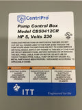 CentriPro CB50412CR Pump Control Box 5 HP 230V 3450 RPM Single Phase