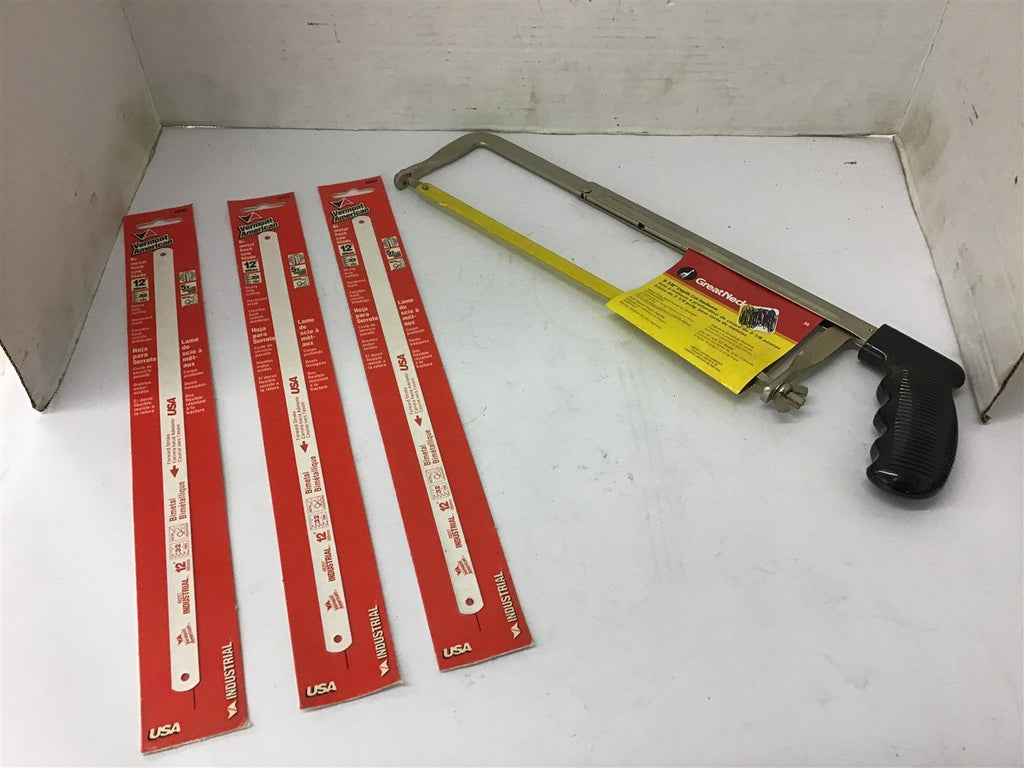 GreatNeck 3-1/8" Depth Cut Hacksaw & Vermont American Saw Blade 12"