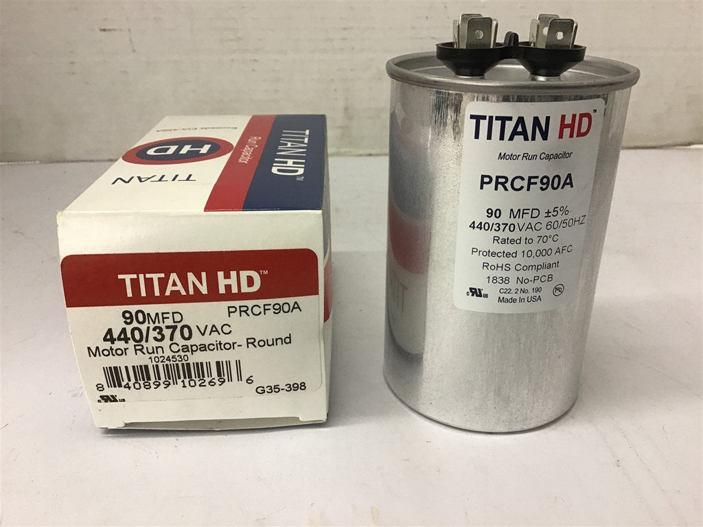 Titan HD PRCF90A 90 MFD 440/370 Vac Capacitor