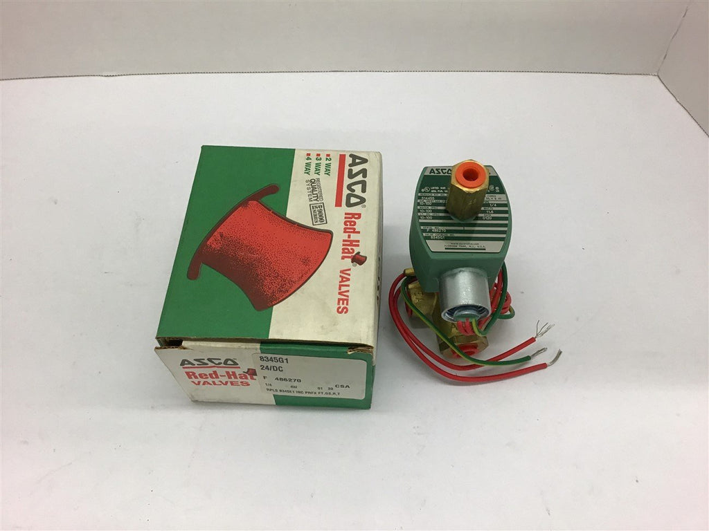 Asco 8345G1 Solenoid Valve 1/4 Pipe 11.6 Watts 24DC 10-100Psi