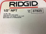 Rigid 12-R Alloy Pipe Dies 1/2" NPT