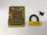 Master Lock Mini U Lock 8118DPF Yellow Vinyl Coated High Security