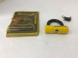 Master Lock Mini U Lock 8118DPF Yellow Vinyl Coated High Security