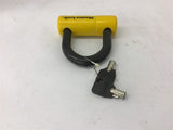 Master Lock Mini U Lock 8118DPF Yellow Vinyl Coated High Security