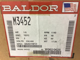 Baldor M3452 1/6 HP AC Motor 230/460 Volts 1200 Rpm 6P 48 Frame