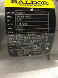 Baldor VL3501 1/3 HP AC Motor 115/230 Volts Single Phase 1800 Rpm 4P 56C Frame