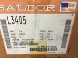 Baldor L3405 1/3 HP AC Motor 115/208-230 Volts Single Phase 3600 Rpm 48 Frame