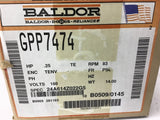 Baldor GPP7474 .25 HP DC Gear Motor 180 Volts 83 Rpm 30:1 Ratio