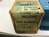 AMFCO 6-PB Standard Oil Tight Pushbutton Enclosure