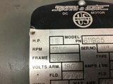 US Electric 611925 1 HP DC Motor 1750 Rpm 180 Arm Volts 200/100 Fld Volts 56C