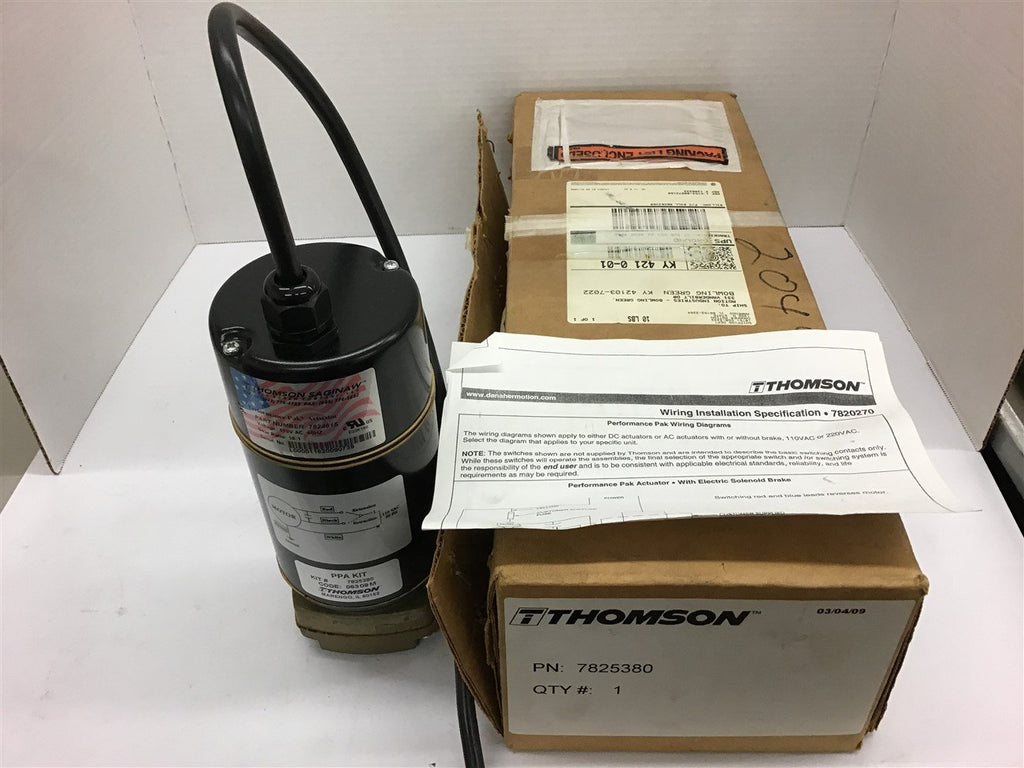 Thomson 7824815 Linear Actuator Code 06309M 110V AC 60Hz 58:1 Ratio