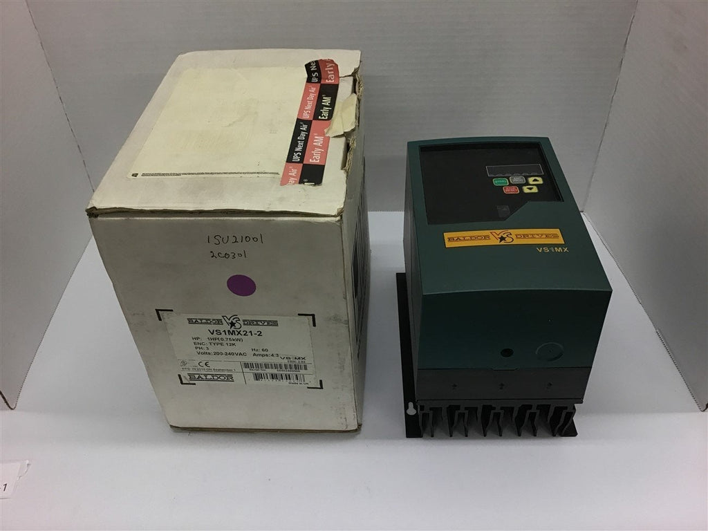 Baldor Drives VS1MX21-2 1HP ENC- Type 12K 3PH 200-240VAC 60Hz 4.3Amps