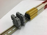12 Yellow, 16 White 34 Red Terminal Blocks on 25 1/2" DIN Rails