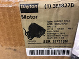 Dayton 3M827D 1/15 HP AC Motor 115 Volts 1550 Rpm 2 SPD