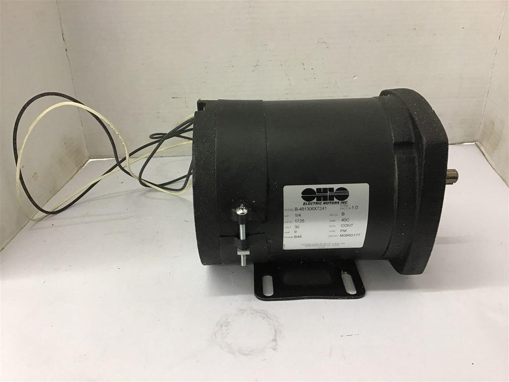 Ohio B-481306X7241 1/4 HP Motor 30 Volts 1725 Rpm B48 Frame
