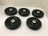 Colson 2-5-53 or 2-5-55 Polyolefin Black Wheel with Bearing Lot Of 5