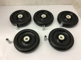 Colson 2-5-53 or 2-5-55 Polyolefin Black Wheel with Bearing Lot Of 5
