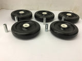 Colson 2-5-53 or 2-5-55 Polyolefin Black Wheel with Bearing Lot Of 5