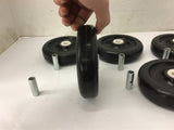 Colson 2-5-53 or 2-5-55 Polyolefin Black Wheel with Bearing Lot Of 5